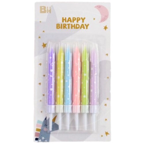 Свечи декоративные "Звёзды" 10 см 6 шт Свеч-6