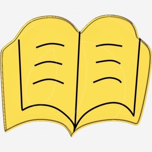 Топпер декоративный акриловый "Книга" Золото 4х3 см ТСК383