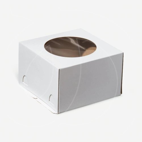 Коробка для торта с окном белая 30х30х19 см ForG STANDARD I W W 300*300*190 S 
