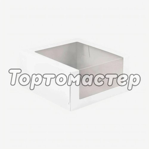Коробка для торта с большим окном белая 22х22х11 см ForG SHELF I W W 225*225*110 A