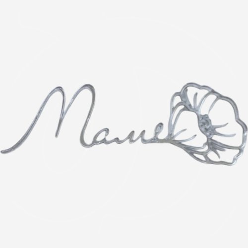 Топпер декоративный акриловый "Маме" Серебро 9х3 см 