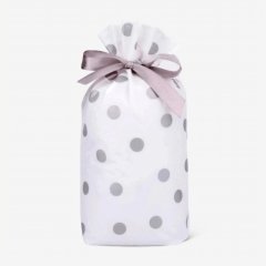 Пакет для сладостей "Белый в серый горошек" 17х14,5 см 